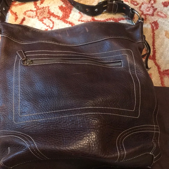 Vintage brown leather shoulder Coach Bag - Picture 3 of 16